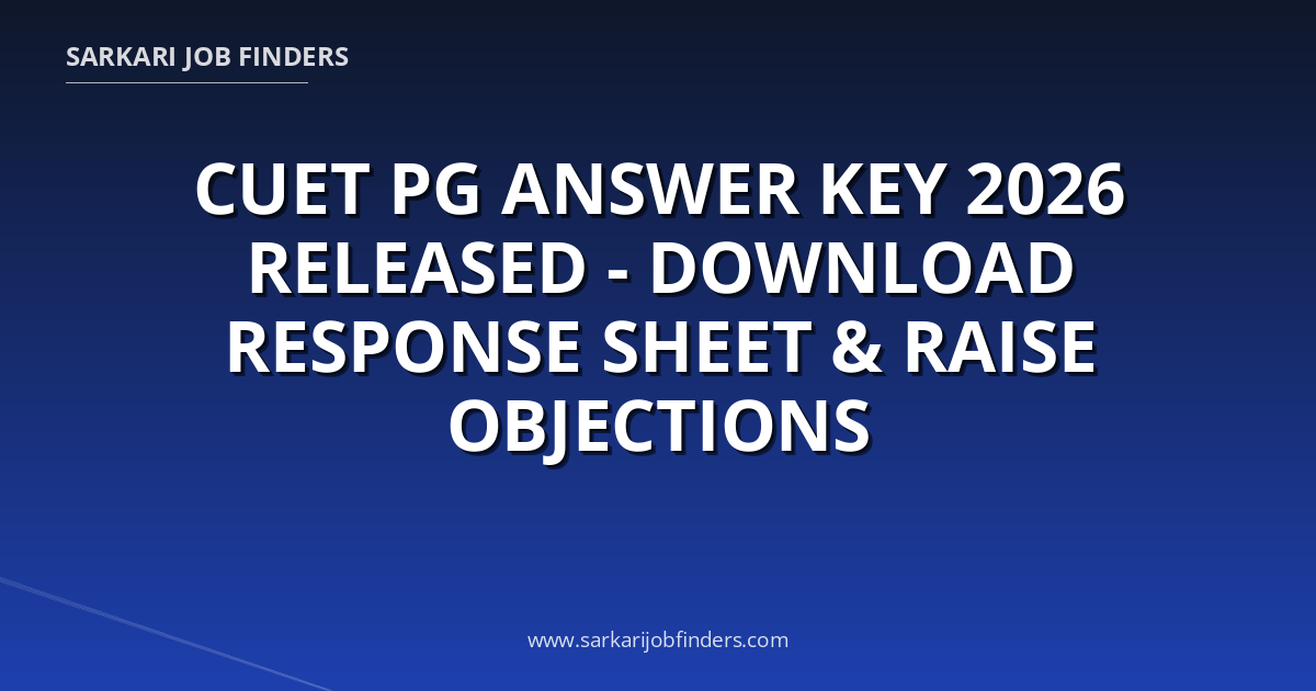CUET PG Answer Key 2026 Released - Download Response Sheet & Raise ...