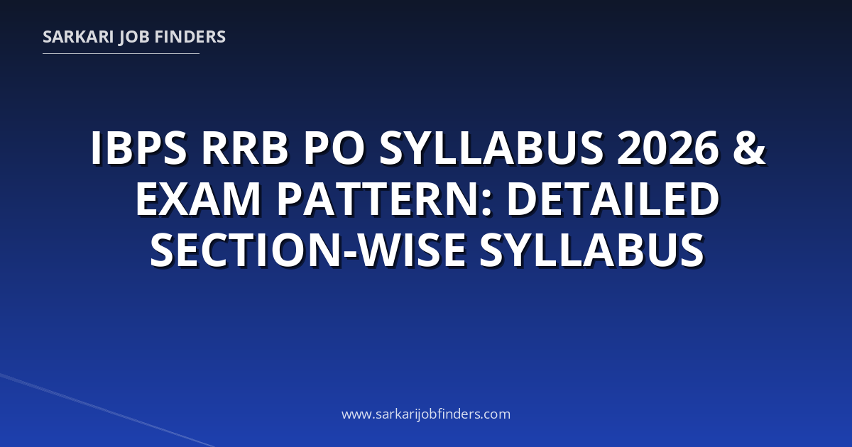 IBPS RRB PO Syllabus 2026 & Exam Pattern: Detailed Section-Wise ...